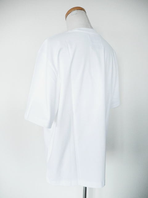 STUDIO NICHOLSON コットンタイプライター　シャツ　ホワイト　M STUDIO NICHOLSON / TICKING STRIPE OVERSIZED FRENCH PLACKET